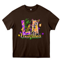 Chocolate Brown Louisiana LA Mardi Gras Heavy Core Tee - FaDigitalArtStudio