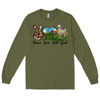 Army Green Peace Love Kiko Goat Long Sleeve Tee - LillyAllenDesigns