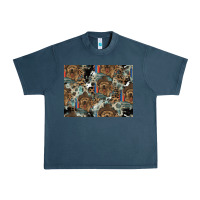 Midnight Navy Dog Pattern Urban Heavy Tee - CowhideDigitalArt