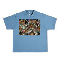 Pebble Blue Dog Pattern Urban Heavy Tee - CowhideDigitalArt