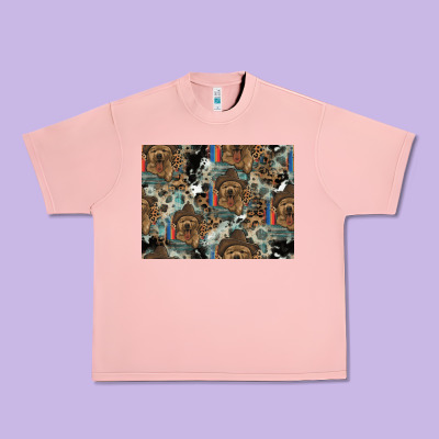 Dog Pattern Urban Heavy Tee Designed By Cowhidedigitalart
