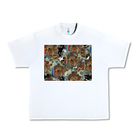 White Dog Pattern Urban Heavy Tee - CowhideDigitalArt