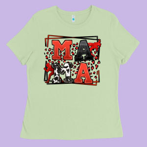 Wrestling Mama Red And Black Ladies Tee Designed By Lillyallendesigns