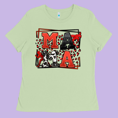 Wrestling Mama Red And Black Ladies Tee Designed By Lillyallendesigns