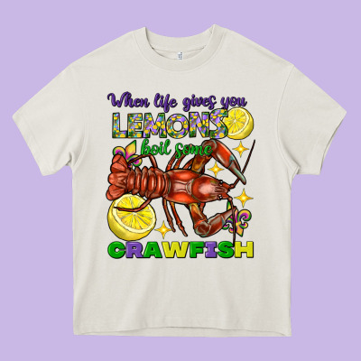When Life Gives You Lemons Boil Some Crawfish Mard Heavy Core Tee Designed By Fadigitalartstudio