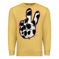 Antique Gold Black White Dalmatian Peace Sign Premium Sweatshirt - Jasminsmagicworld