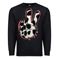 Black Black White Dalmatian Peace Sign Premium Sweatshirt - Jasminsmagicworld