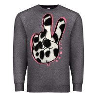 Charcoal Heather Black White Dalmatian Peace Sign Premium Sweatshirt - Jasminsmagicworld