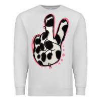 Dove Grey Black White Dalmatian Peace Sign Premium Sweatshirt - Jasminsmagicworld