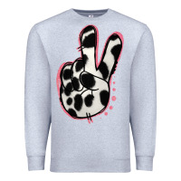 Heather Grey Black White Dalmatian Peace Sign Premium Sweatshirt - Jasminsmagicworld
