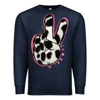 Navy Black White Dalmatian Peace Sign Premium Sweatshirt - Jasminsmagicworld