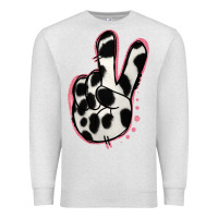 Oatmeal Heather Black White Dalmatian Peace Sign Premium Sweatshirt - Jasminsmagicworld
