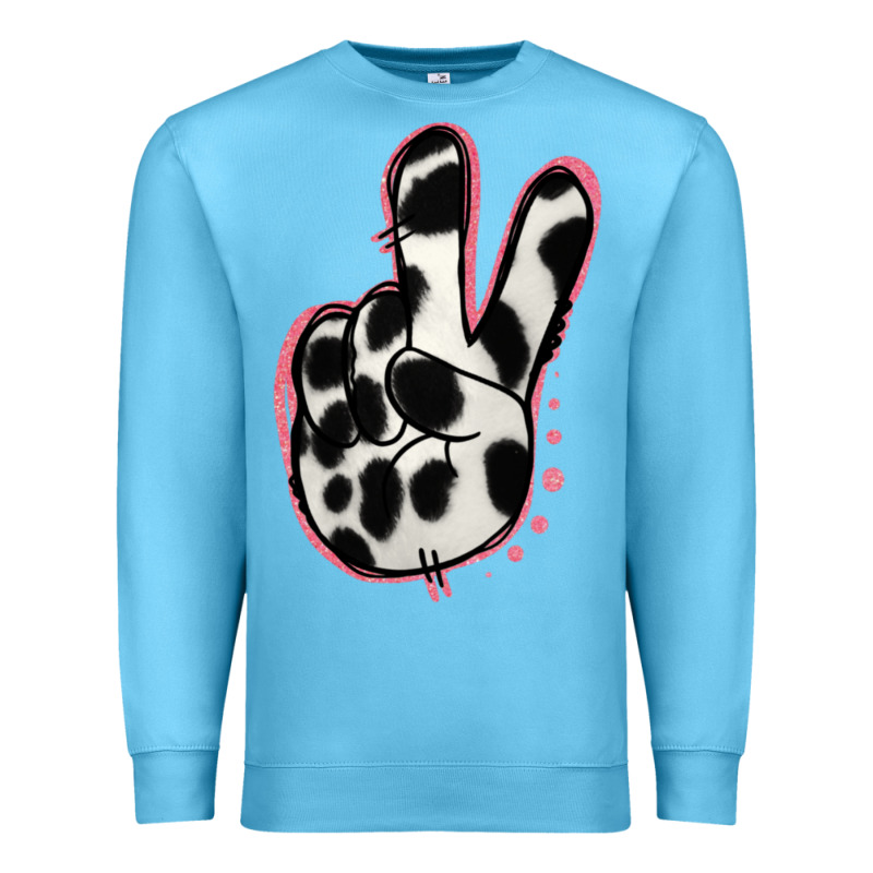 Black White Dalmatian Peace Sign Premium Sweatshirt by Jasminsmagicworld | Teevron