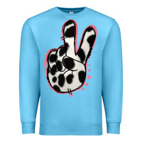 Ocean Blue Black White Dalmatian Peace Sign Premium Sweatshirt - Jasminsmagicworld