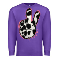 Purple Black White Dalmatian Peace Sign Premium Sweatshirt - Jasminsmagicworld