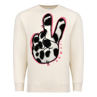 Sandshell Black White Dalmatian Peace Sign Premium Sweatshirt - Jasminsmagicworld