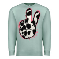 Seafoam Black White Dalmatian Peace Sign Premium Sweatshirt - Jasminsmagicworld