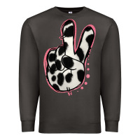 Smoke Black White Dalmatian Peace Sign Premium Sweatshirt - Jasminsmagicworld