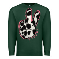 Sports Green Black White Dalmatian Peace Sign Premium Sweatshirt - Jasminsmagicworld