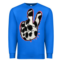True Royal Black White Dalmatian Peace Sign Premium Sweatshirt - Jasminsmagicworld