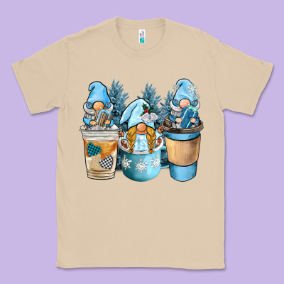 Winter Coffee Gnome Classic Tee Designed By Barkaloodesign