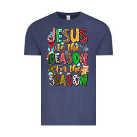 Vintage Denim jesus is the reason for the season Vintage Tee - CowhideDigitalArt