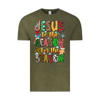 Vintage Olive jesus is the reason for the season Vintage Tee - CowhideDigitalArt