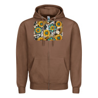Chestnut gemstone sunflower cowhide background Zipper Hoodie - Jasminsmagicworld