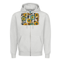 Dove Grey gemstone sunflower cowhide background Zipper Hoodie - Jasminsmagicworld