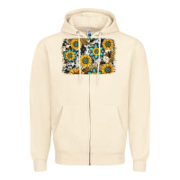 Sandshell gemstone sunflower cowhide background Zipper Hoodie - Jasminsmagicworld