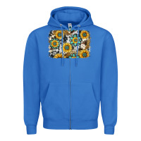 True Royal gemstone sunflower cowhide background Zipper Hoodie - Jasminsmagicworld