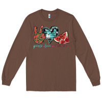 Chestnut peace love watermelon Long Sleeve Tee - SublimationCraftShop