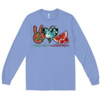 Colony Blue peace love watermelon Long Sleeve Tee - SublimationCraftShop