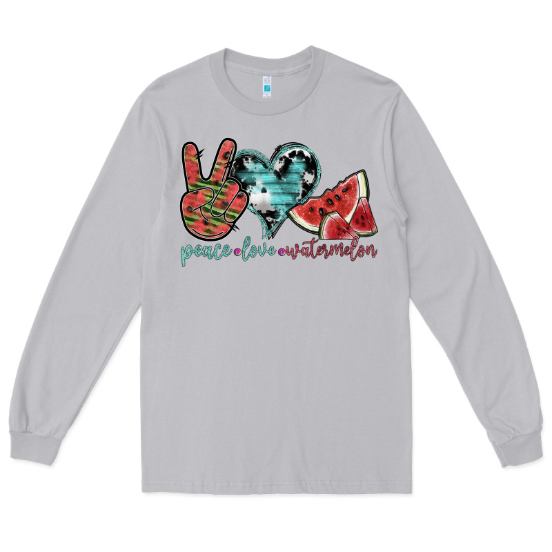Peace Love Watermelon Long Sleeve Tee by SublimationCraftShop | Teevron