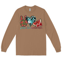 Toasted Coconut peace love watermelon Long Sleeve Tee - SublimationCraftShop