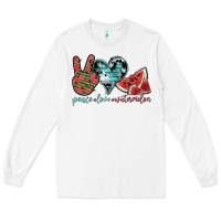 White peace love watermelon Long Sleeve Tee - SublimationCraftShop