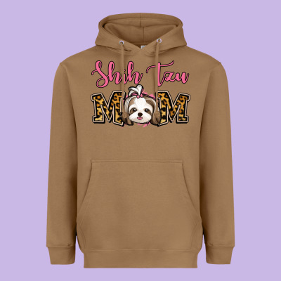 Shih Tzu Mom Heavyweight Hoodie Designed By Jasminsmagicworld