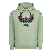 Pigment Oil Green aztec leopard thunderbird Urban Hoodie - RanaPortraitStore