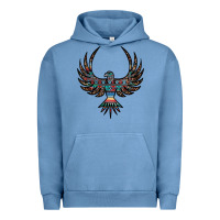 Pigment Pebble Blue aztec leopard thunderbird Urban Hoodie - RanaPortraitStore