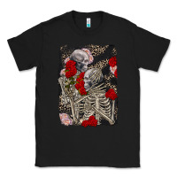 Black Two skeletons hugging Valentine's Day Classic Tee - FaDigitalArtStudio