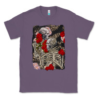 Lavender Two skeletons hugging Valentine's Day Classic Tee - FaDigitalArtStudio