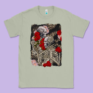 Two Skeletons Hugging Valentine's Day Classic Tee Designed By Fadigitalartstudio