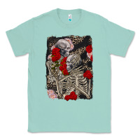 Seafoam Two skeletons hugging Valentine's Day Classic Tee - FaDigitalArtStudio