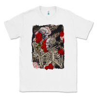 White Two skeletons hugging Valentine's Day Classic Tee - FaDigitalArtStudio