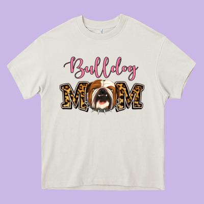 Bulldog Mom Heavy Core Tee Designed By Jasminsmagicworld
