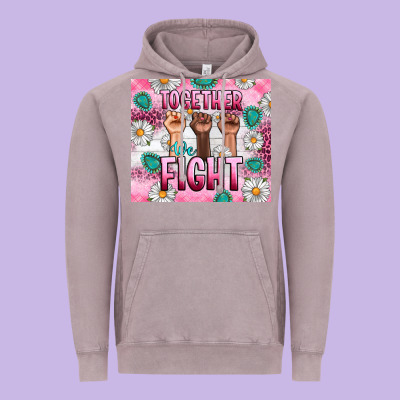 Breast Cancer Together Fight Vintage Hoodie Designed By Artiststas