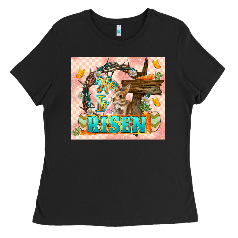 Easter Day He Is Risen 20oz Skinny Ladies Tee by LillyAllenDesigns | Teevron