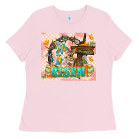 Bubblegum Pink Easter Day He is risen 20oz skinny Ladies Tee - LillyAllenDesigns