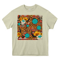 Mossy western aztec bull skull seamless pattern Heavy Core Tee - FaDigitalArtStudio