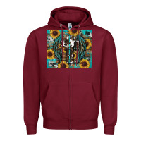 Burgundy western blessed sunflower's Zipper Hoodie - RanaPortraitStore